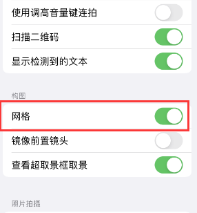 科尔沁左翼中苹果手机维修网点分享iPhone如何开启九宫格构图功能 