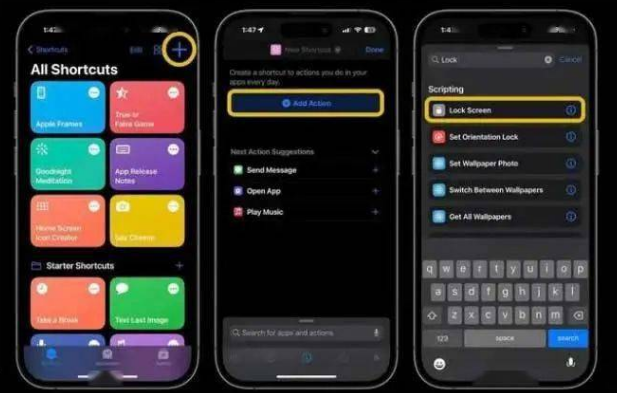 科尔沁左翼中苹果14锁屏维修店分享iPhone14升级iOS16.4后如何创建锁屏快捷方式 